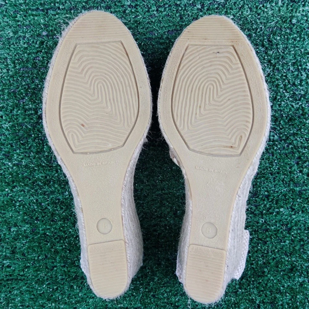 Picon Espadrille Wedge Sandals Womens 8 Tan Suede Slingback Made in Spain Boho